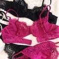 thumbnail image 5 of Conjunto de ropa interior Sexy para mujer, sujetador ultrafino de encaje francés, Bralette transpirable, sujetadores cómodos de seda, lencería de Tanga, 5 of 5