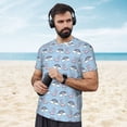 thumbnail image 4 of Wukai Rainbow Dinosaur Print Men's Short-Sleeved Mesh T-Shirt,Quick-Dry Short Sleeve Workout T-Shirt-X-Small, 4 of 8