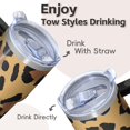 thumbnail image 4 of Leopard 20oz Stainless Steel Tumbler with Handle and Straw – Insulated Travel Cup with Sliding Lid, 360° Full Wrap Printed Mug for Home, Outdoor & Sports Use, 4 of 6