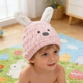 thumbnail image 5 of Pink 7.87×9.84 Incheaster Bunny Kids Hair Drying Cap Soft Thick Absorbent Quick Dry Shower Cap For Children Bathroom Bathing And Home Daily Use, 5 of 7