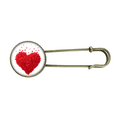 thumbnail image 1 of Shaped Red Hearts Valentine's Day Retro Metal Brooch Pin Clip Jewelry, 1 of 3