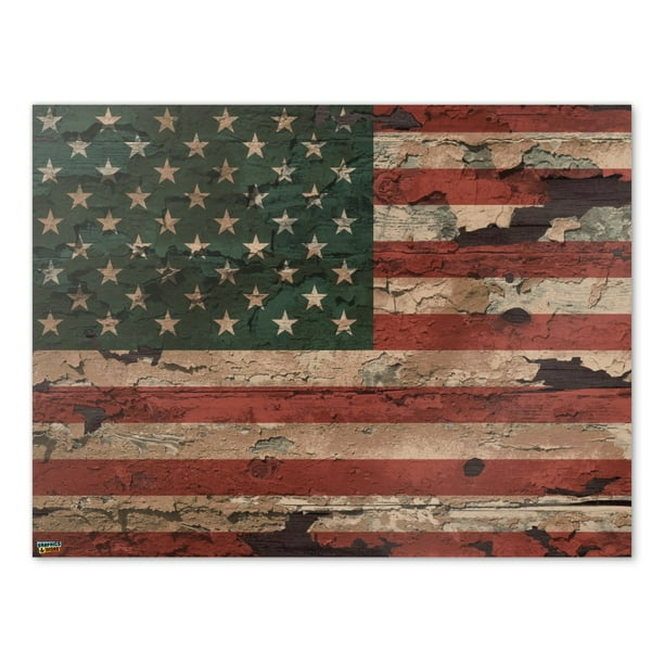 Rustic American Usa Flag Distressed Home Business Office Sign Poster 18 X 24 46cm X 61cm Walmart Com Walmart Com