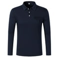 thumbnail image 1 of Blusa y camisa de manga larga con cuello vuelto para hombre, informal, de moda, con botones y bolsillo., 1 of 7