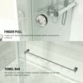 thumbnail image 4 of MCOCOD 62 to 67 in. W x 76 in. H Frameless Double Sliding Shower Door with Soft-Closing, 3/8" (10 mm) Clear Tempered Glass, Waterproof Bathroom Alcove Shower Doors, Chrome Finish, 4 of 9