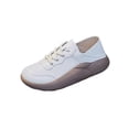 thumbnail image 4 of Zapatos casuales de mujer, zapatillas de deporte de cuero de moda, zapatos antideslizantes para caminar, zapatos de tenis de fondo grueso, sin Beige Yinane  Zapatillas de mujer con plataforma, 4 of 8