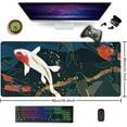 thumbnail image 2 of Watercolor Japanese Koi Fish Extended Gaming Mouse Pad Large Desk Mat with Non-Slip Rubber Base and Stitched Edges,Keyboard Mouse Mat Desk Pad for Work,Game,Office,Home 35.4 * 15.7 Inch, 2 of 6