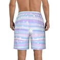 thumbnail image 3 of Naloa Striped Gradient Men's Beach Shorts, Surfing shorts, Swim trunks, Quick Dry Swim Trunks for Surfing Beach Fun - Large, 3 of 9