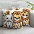 thumbnail image 3 of JEUXUS Aesthetic Decorative Watercolor Animal Sunflower Sherpa Short Plush Pillowcase White, 3 of 5