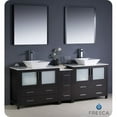 thumbnail image 4 of Fresca Torino 84" Light Oak 2-Sink Bathroom Vanity with Side Cabinet &amp; Sinks, 4 of 5