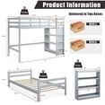 thumbnail image 3 of Costway Twin Over Twin Loft Bunk Bed Wood w/Bookcase Guardrail Ladder Kids Bedroom, 3 of 10