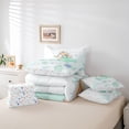 thumbnail image 6 of Castle Fairy Boys Girls Cartoon Rabbit Girl Bedding Comforter Set 7 Pieces,Dreamy Princess Full Bedding Set Lightweight,Cute Stars Print Fitted Sheet Flat Sheet,Microfiber Bedroom Decor,Reversible, 6 of 8