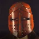 thumbnail image 4 of Casco cruzado de Caballero de armadura Medieval, máscara de cuero de Guerrero pirata, sombrero de soldado, disfraz de Cosplay, LARP de cabeza, Carnaval, vestido de fiesta, 4 of 5