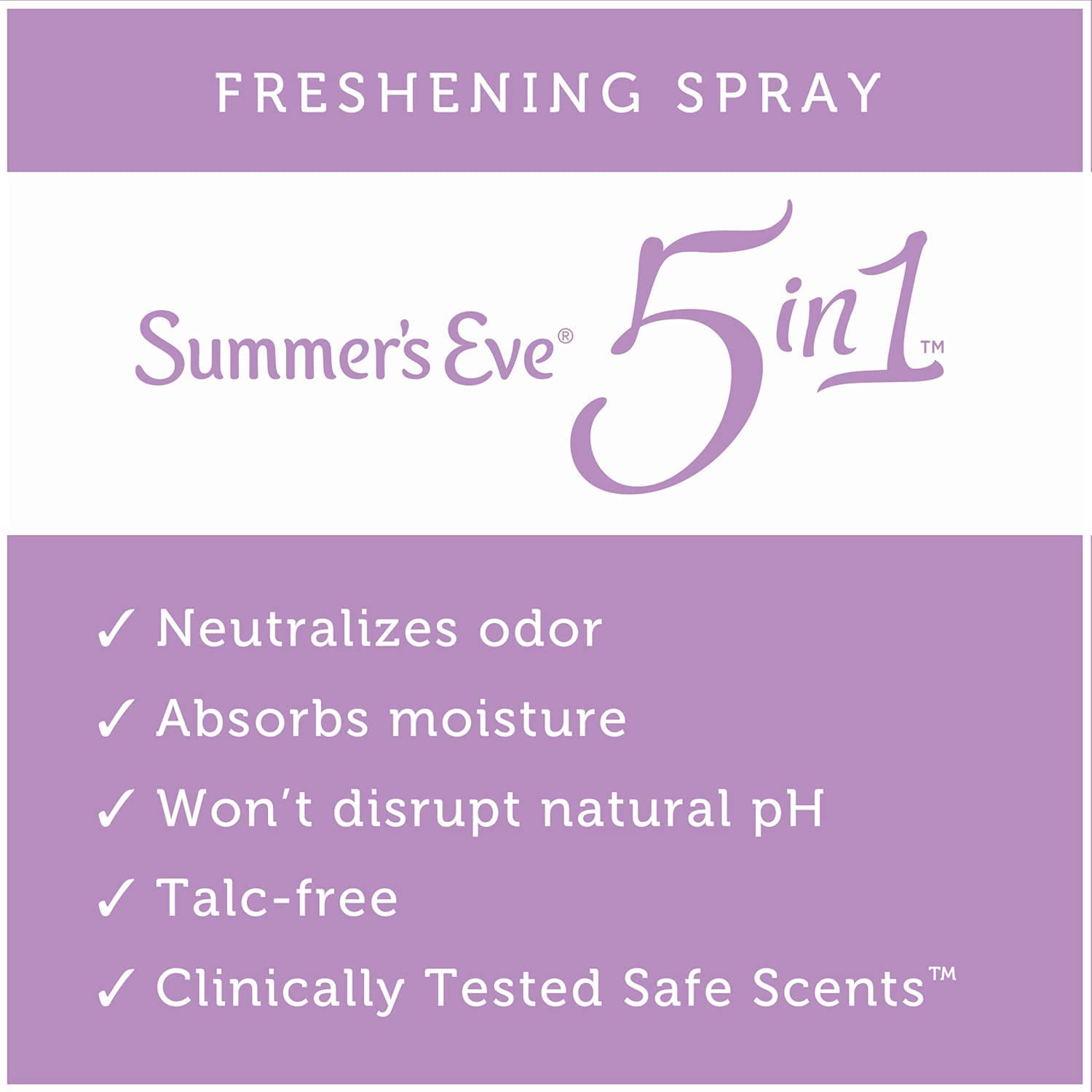 Summer's Eve Ultra Daily Freshening Feminine Spray, 7 in 1, Safe for Sensitive Skin, 2 oz, Pack of 6