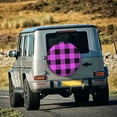 thumbnail image 5 of Naloa Purple Black Buffalo Plaid PVC Leather Spare Tire Wheel Cover for Car Truck SUV Camper Trailer Universal Fit many size16 inch, 5 of 6