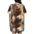 thumbnail image 4 of Womens Pajama Sets With Pocket, Floating Cat And Donuts Lounge Sets Short Sleeve Sleepwear PJ Sets for Women, 4 of 6