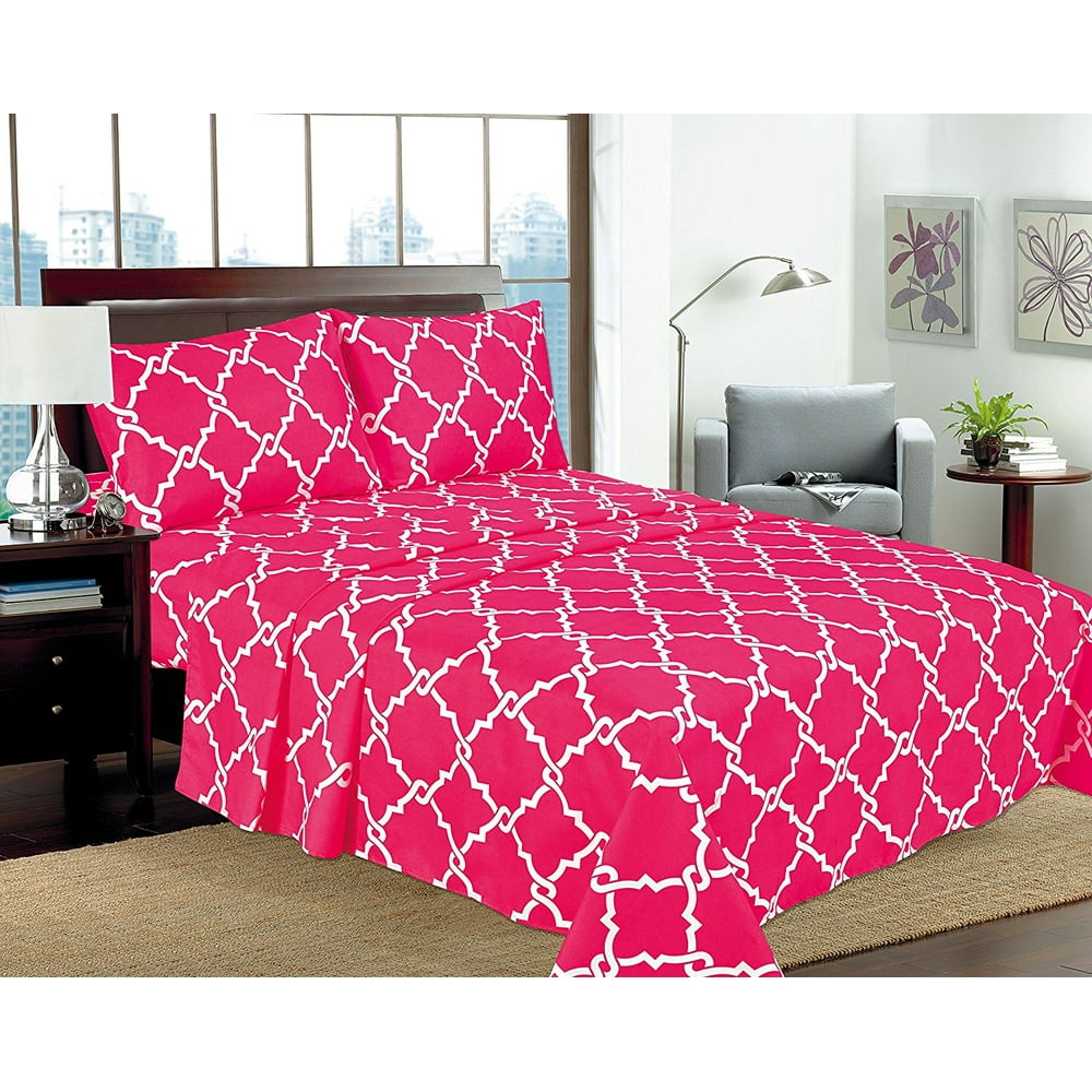 Empire Home 4-Piece 16" DEEP POCKET Geometric Printed Sheet Set Queen