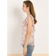 thumbnail image 4 of INSPIRE CHIC Blouse à Volants pour Femmes Florale Décontractée Col en V Manches Courtes, 4 of 6