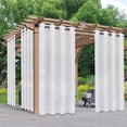 thumbnail image 1 of PureFit Rideaux Extérieurs Transparents pour Patio Imperméables Résistants à la Décoloration pour Gazebo Porche avant Pergola Filtrant le Soleil Rideau d'Intimité 100 x 108 Pouces Ensemble de 2 Blancs, 1 of 1