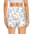 thumbnail image 2 of Lsque Hand Drawn Rabbit Printed Women's Running Shorts with Liner Pockets,Elastic Quick Dry Workout Athletic Gym Yoga Shorts,Womens High Waist Shorts-XX-Large, 2 of 9