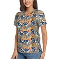 thumbnail image 2 of Honeii Fashionable Paisley Print Women's Classic V-Neck T-Shirt,Womens Fashion Tops,Stylish Everyday Top for Women, Casual Summer Spring Outfits Clothes-Medium, 2 of 5