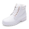 thumbnail image 1 of Botines de invierno con forro de felpa para hombre y mujer, botas de combate de media pantorrilla, cómodos, antideslizantes, cálidos, ligeros y con suela dentada., 1 of 5