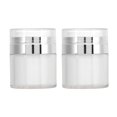 2pcs 30ml Clear Pump Jars Refillable Acrylic Round Empty Cosmetic Cream
