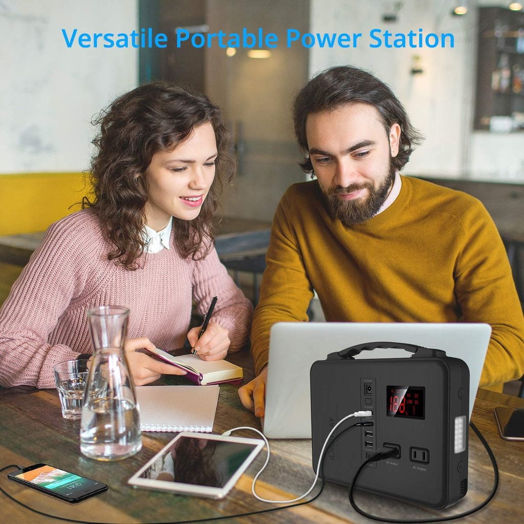 12V DC Output Rechargeable Emergency Backup Lithium Battery with 110V//200W AC Outlet for Home Travel Camping Outdoors USB Ports 150Wh LED Flashlight Alpha Digital Power Station