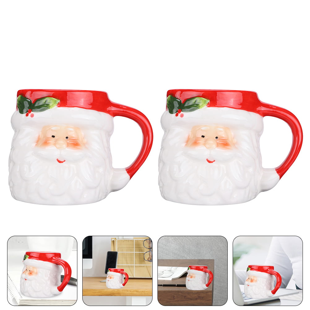 Homespun Holiday Red Santa Mug