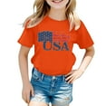 thumbnail image 3 of Hiijoy Girl's Independence Day T Shirt Americana Short Sleeve Crewneck T-Shirt, Sizes 3-13, 3 of 3
