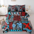 thumbnail image 1 of Erosebridal Ensembles de Literie pour Adolescents Taille Simple, Ensembles de Couette de Sport Extrême avec Draps, Rouge Bleu, Réversible 7 Pcs, 1 of 5