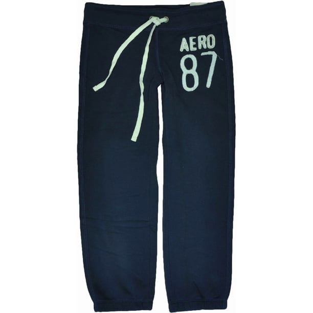 Aeropostale - Pantalones de chándal deportivos bordados para mujer, azul, extra pequeño