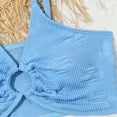 thumbnail image 3 of GYRATEDREAM Girl's 3 Piece Bathing Suit Solid Color Ruffle Bikini Swimsuit with Cover Up Beach Skirt 7 Years-11 Years, 3 of 4