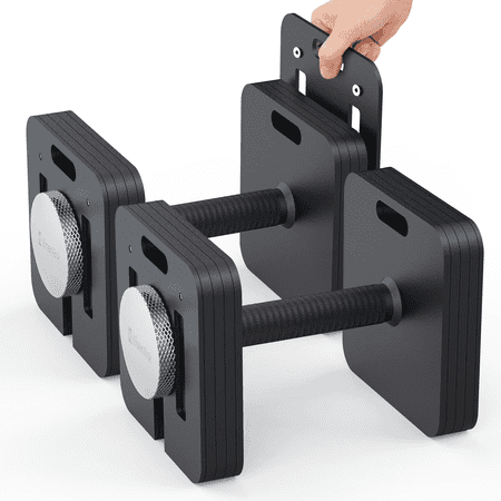 ARVIVO 2PCS 10-50lb Adjustable Dumbbell Set,5lb Increments & 10lb Handle,Quick-Lock Square Weight Dumbbells for Home Gym