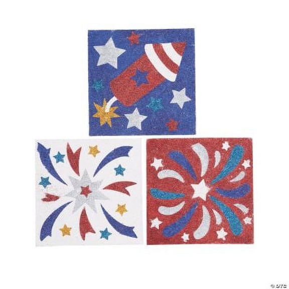 Patriotic Glitter Art - Craft Kits - 12 Pieces