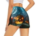 thumbnail image 3 of Disketp Spooky Halloween Print Women's Shorts Workout Shorts for Athletic Gym Running Shorts with Phone Pockets Large, 3 of 8