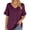 Brick Red, variant on Lixiuxyad Women's V Neck Pocket Tee With Rolled Hem Short Sleeve Loose Top Trendy Casual,Red L