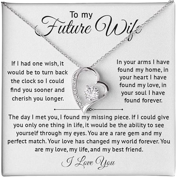 To My Future Wife Necklace From Future Husband, Soulmate Necklace For Women, Future Wife Jewelry, Valentine Gifts For Girlfriend Message Card