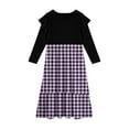 thumbnail image 3 of Abcomgle Girls Maxi Dresses 10-12 Casual Patchwork Ruffle Long Sleeve Girls Long Dresses Plaid Crew Neck Sundresses Summer Tiered Dresses with Pockets,9-10 Years Light Purple, 3 of 3