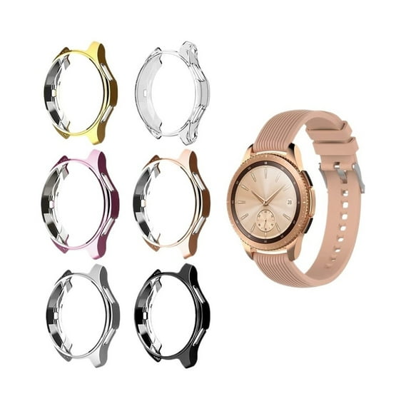 MAE 6PCS for Samsung Galaxy Watch 42mm Case Cover, Scratch-Resistant Soft Flexible TPU Plated Protective Case Protector Shell.