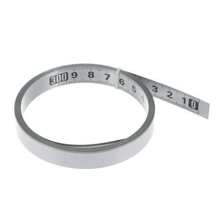 

Self Adhesive Tape Measure 300cm Metric Right to Left Read Measuring Tape Steel Sticky Ruler Silver Tone