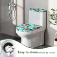 thumbnail image 4 of HELLHERO Pineapple Floral Pattern Adjustable Toilet Lid Cover Set with Stretch, 4 of 8