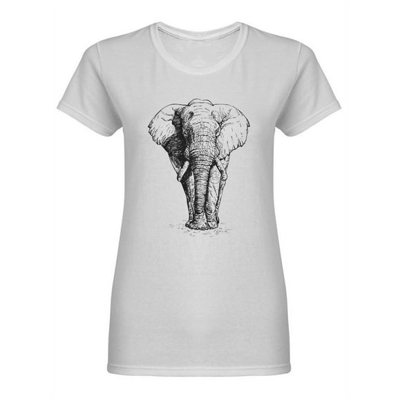 Realistic Elephant Design Shaped T-Shirt Women -Image by Shutterstock, Female Large