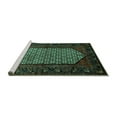 thumbnail image 2 of Ahgly Company Machine Washable Indoor Square Persian Turquoise Blue Traditional Area Rugs, 6' Square, 2 of 4