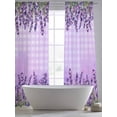 thumbnail image 5 of Purple Lavender Sheer Curtains 84 Inch Length 2 Panels Set, Spring Watercolor Wildflowers Plant Plaid Voile Window Treatment Curtains Sheers Drapes for Bedroom/Living Room/Kitchen 52"x84"x2, 5 of 7