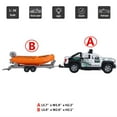 thumbnail image 2 of Camioneta Remolque Remolque Lancha rápida Juego 2 en 1 Coche modelo fundido a presión Coches de juguete de metal 1/36 Vehículo todoterreno Caja de arena al aire libre Juego de aventuras Puertas Luz ab, 2 of 5