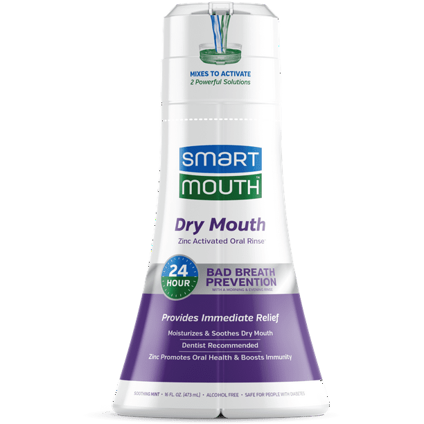 SmartMouth Zinc Activated Oral Breath Rinse Mouthwash Dry Mouth