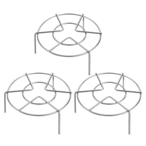 Uxcell 3pcs Steam Rack 6.3" Dia Metal Trivets for Cooker, Silver Tone (2.8" Tall)
