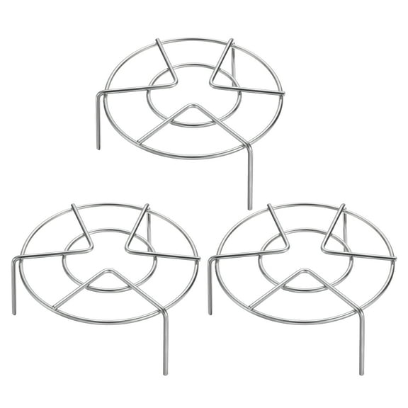 Uxcell 3pcs Steam Rack 6.3" Dia Metal Trivets for Cooker, Silver Tone (2.8" Tall)