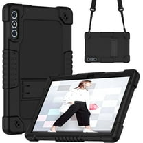 FIEWESEY for KADYBE D106 / MEIZE D106 Android 14 Tablet Case with Shoulder Strap Kiskctand Kids Friendly Shockproof Case Cover for VOZIZOV D106 Android 14 / FEONAL 10.1 inch 2024 Tablet - Black