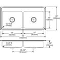 thumbnail image 2 of Elkay Celebrity Stainless Steel 43" x 22" x 7-1/8", Equal Double Bowl Drop-in Sink, 2 of 5